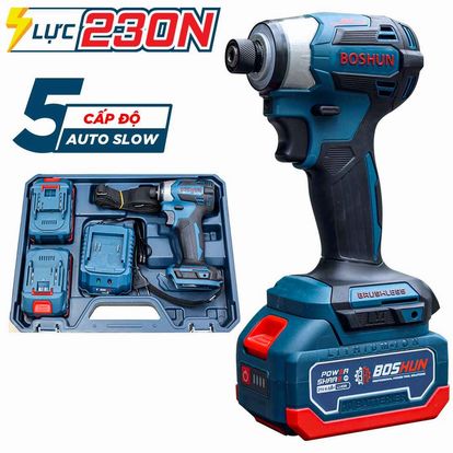 Máy chuyên bắn vít 5 chế độ BS-SD230N, lực siết 230N.m, có vít mồi, Auto-Stop, Auto-slow, chạy Full tải