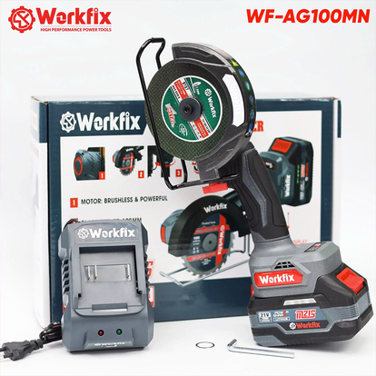 Máy cắt mài mini đa năng Workfix WF-AG100MN, 5 chế độ thông minh, đảo chiều, tốc độ tối đa 13.000v/p