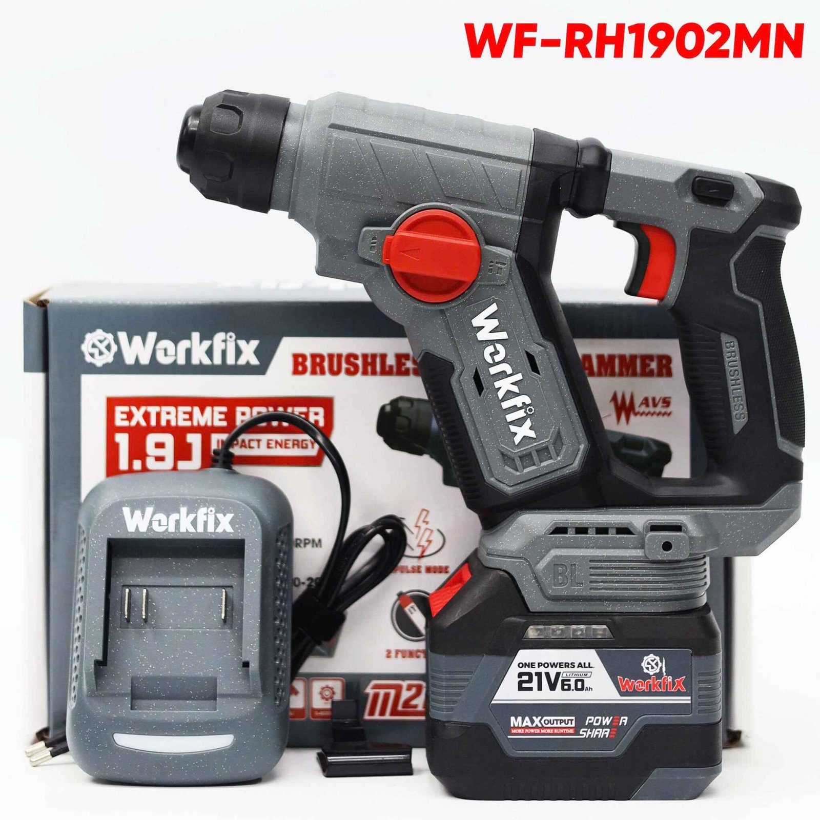 Máy khoan bê tông pin Workfix WF-RH1902BL (1.9J) - Giảm chấn AVS